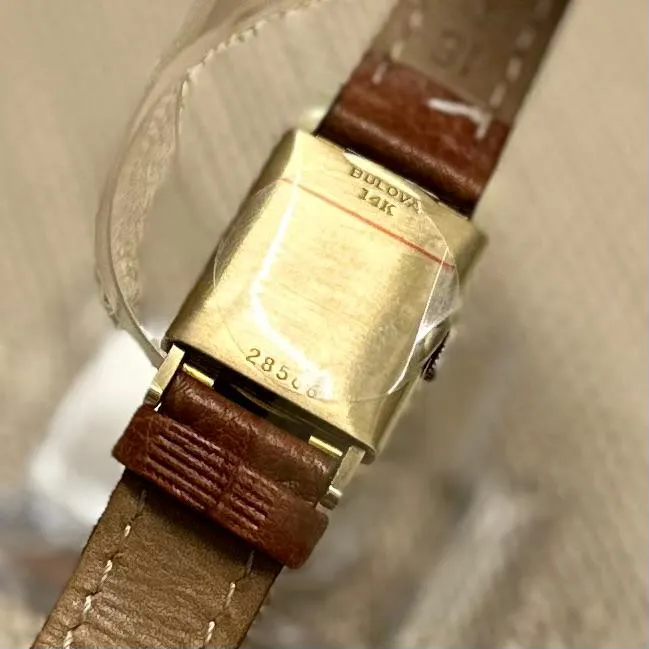 Bulova c. 1950's Mid-Size Tank Solid Yellow Gold Unisex Watch - $7K APR w/ COA!!