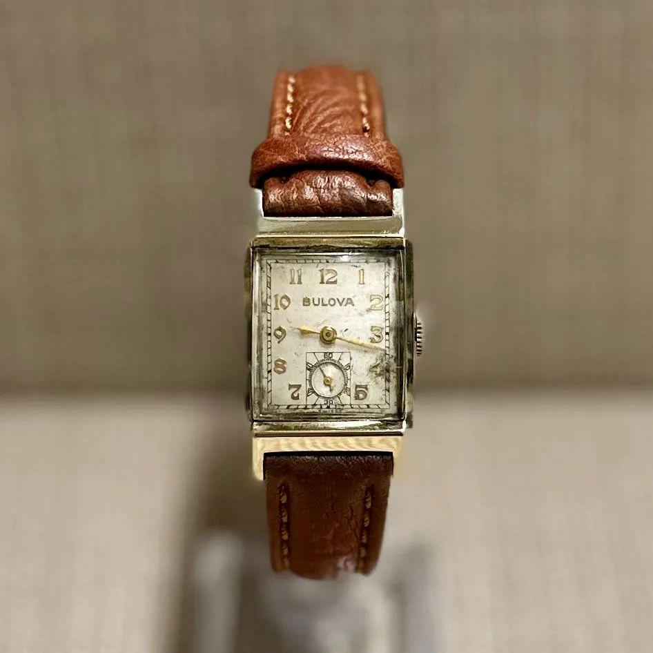 Bulova c. 1950's Mid-Size Tank Solid Yellow Gold Unisex Watch - $7K APR w/ COA!!
