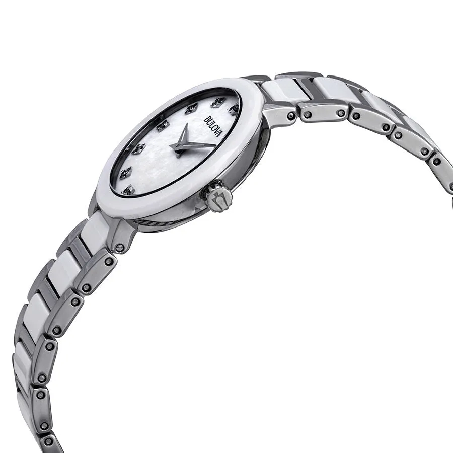 Bulova Diamond Mother of Pearl Dial Two-tone Ladies Watch 98P158