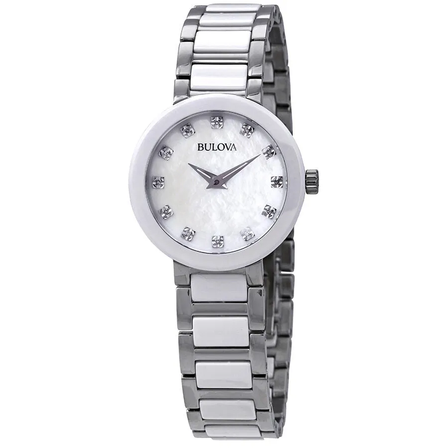 Bulova Diamond Mother of Pearl Dial Two-tone Ladies Watch 98P158