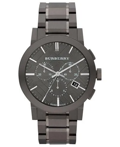 Burberry Men's Chronograph Ion Plated Stainless Steel Bracelet 42mm BU9354 -Black