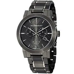 Burberry Men's Chronograph Ion Plated Stainless Steel Bracelet 42mm BU9354 -Black