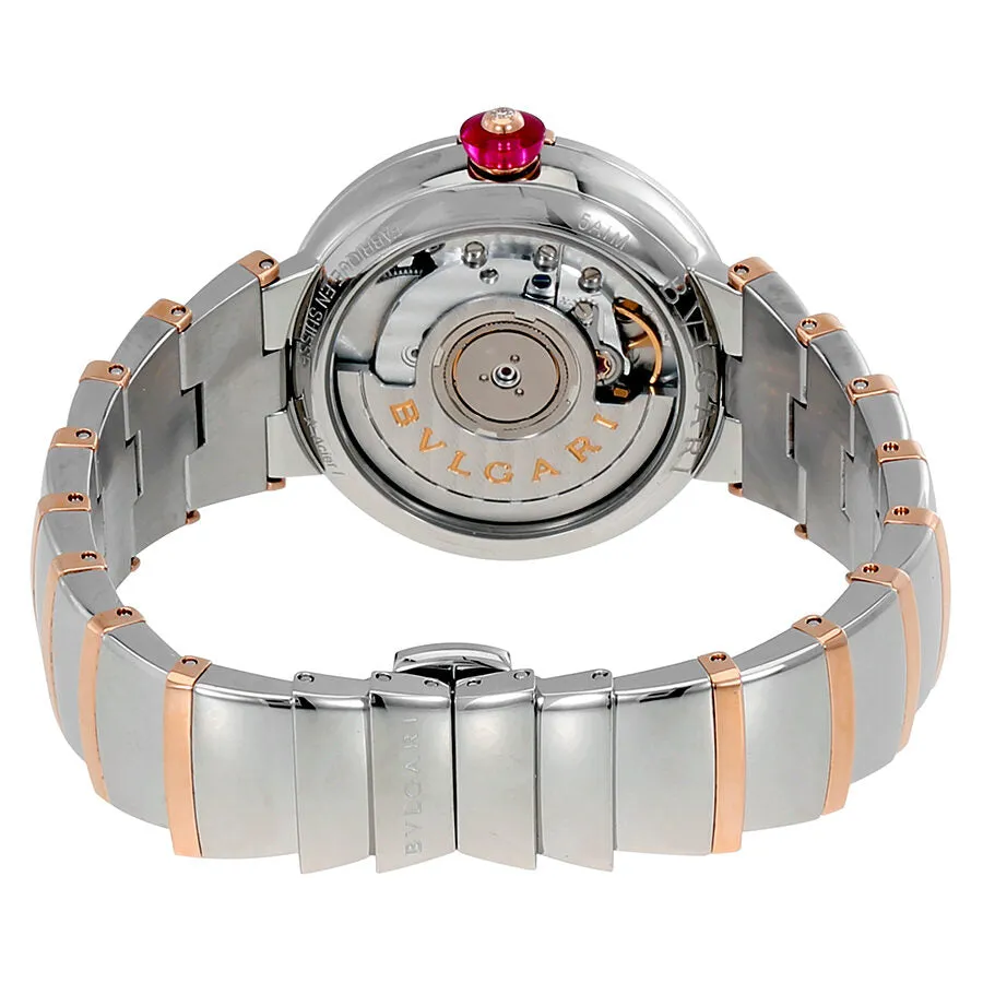 Bvlgari LVCEA  Automatic Silver Opaline Dial 18kt Pink Gold and Steel Ladies Watch 102197