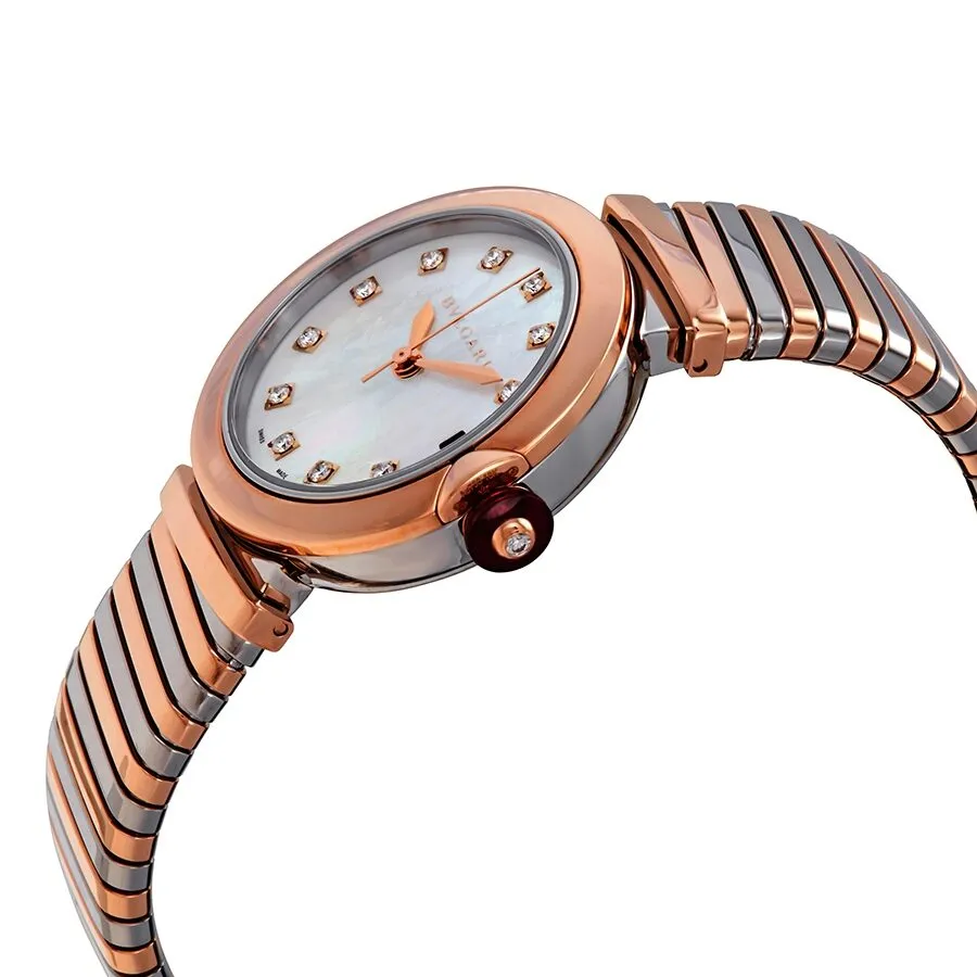 Bvlgari LVCEA Tubogas Mother of Pearl Diamond Dial Ladies Watch 102954