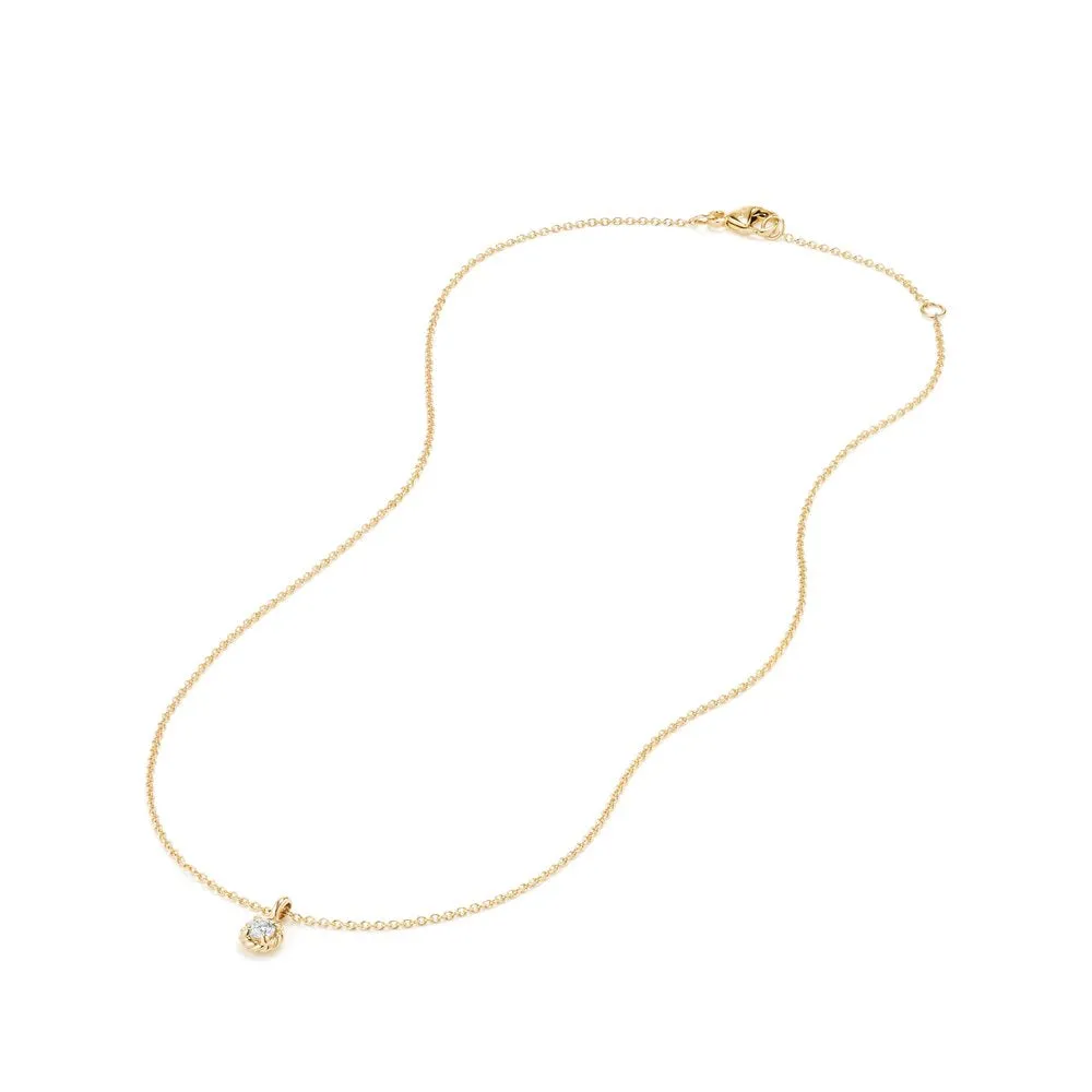 Cable Collectibles® Kids Necklace Birthstone Necklace with Diamond in 18K Gold, 3mm