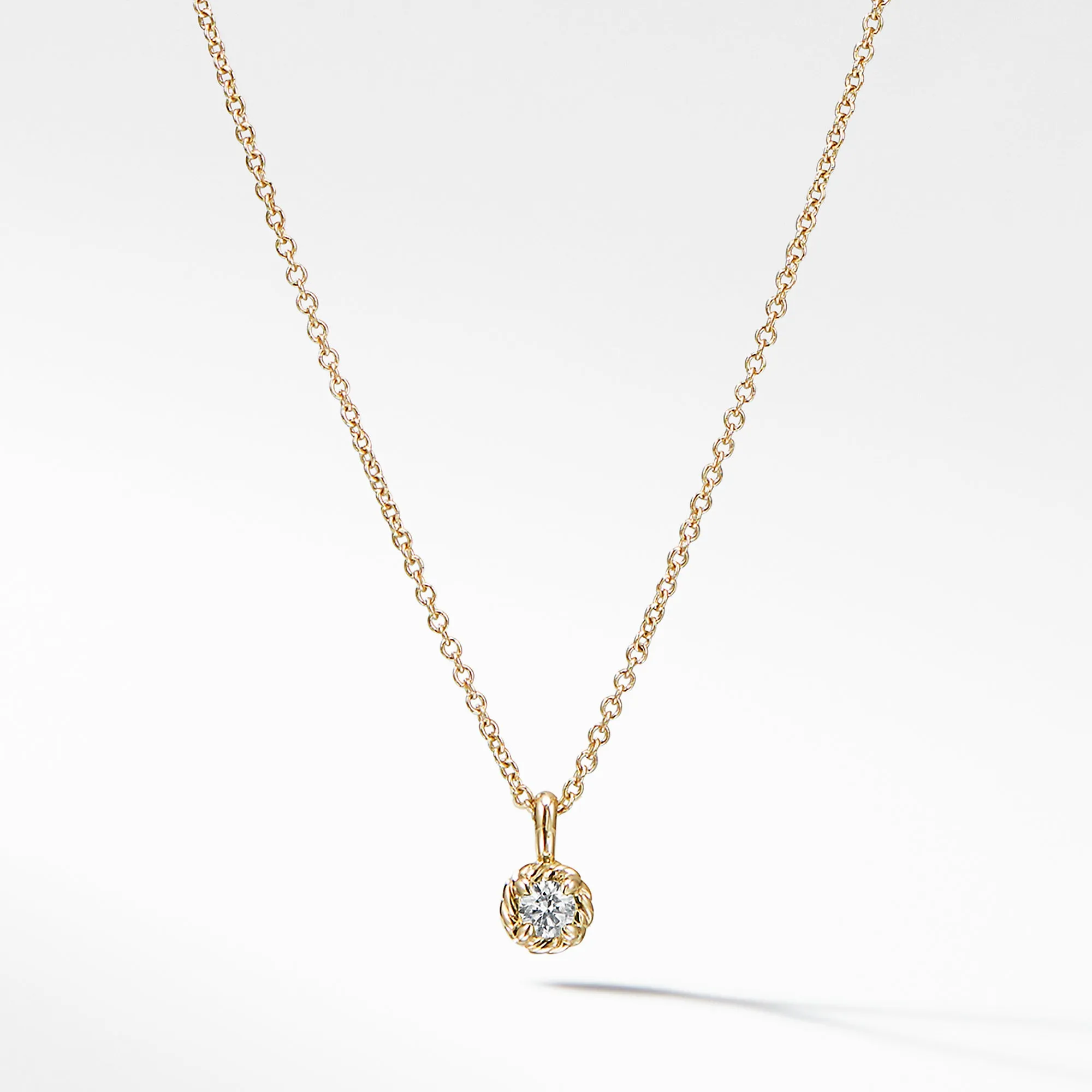 Cable Collectibles® Kids Necklace Birthstone Necklace with Diamond in 18K Gold, 3mm