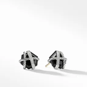 Cable Wrap Earrings with Black Onyx and Diamonds