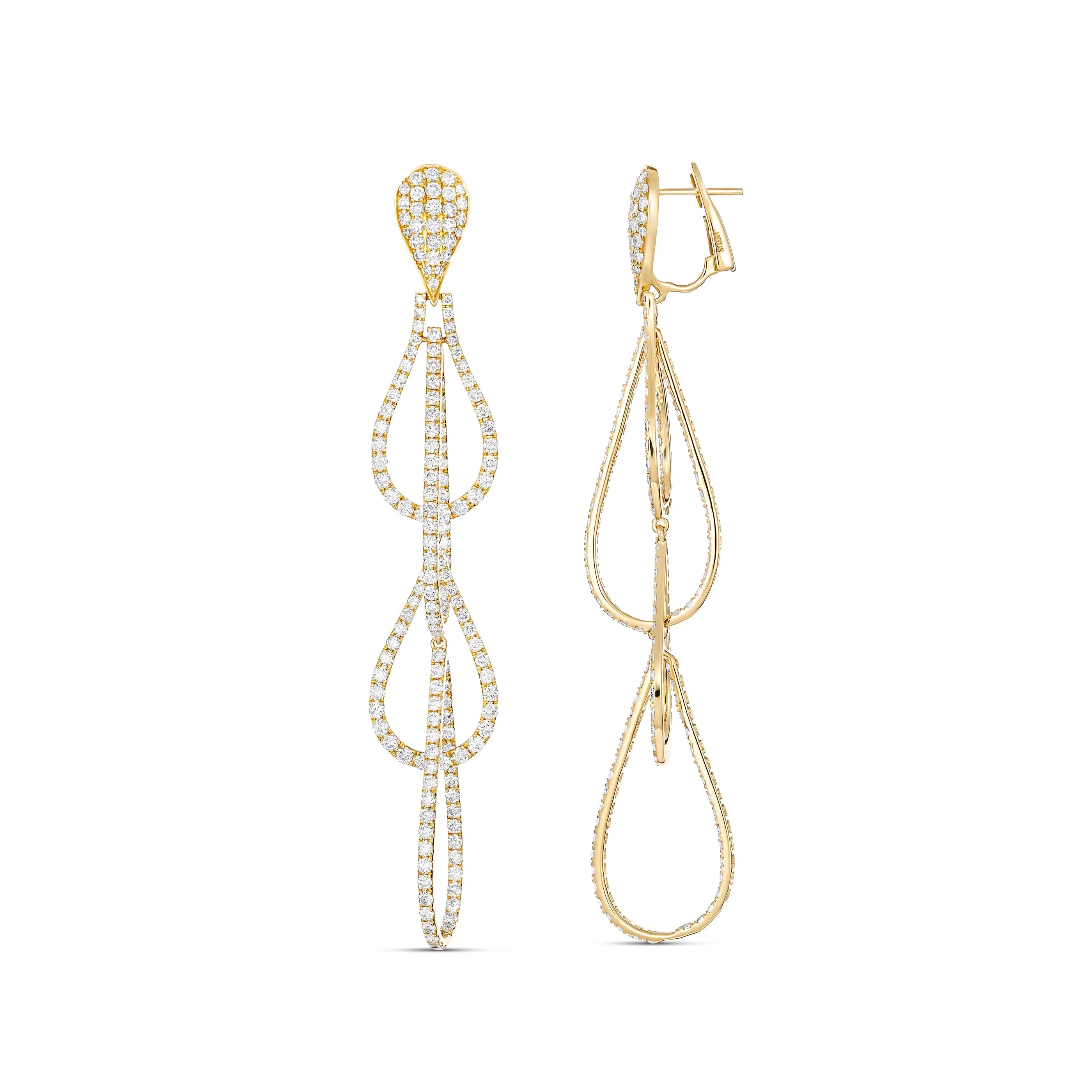Capri Dreaming® Breeze Pavé Tear Drop Earrings | 18K Yellow Gold
