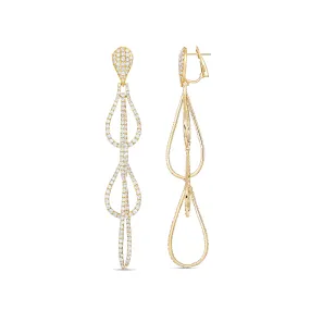 Capri Dreaming® Breeze Pavé Tear Drop Earrings | 18K Yellow Gold
