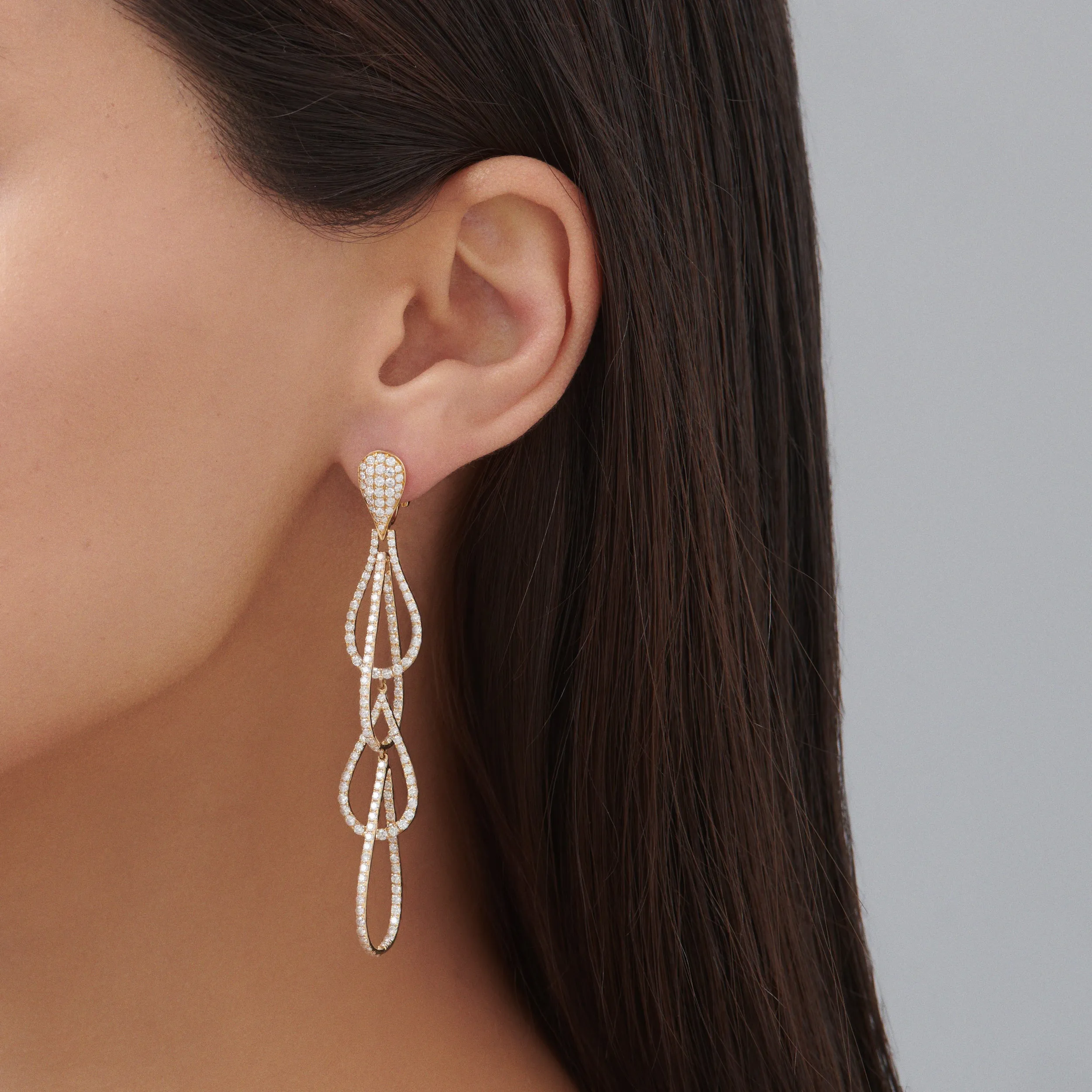 Capri Dreaming® Breeze Pavé Tear Drop Earrings | 18K Yellow Gold