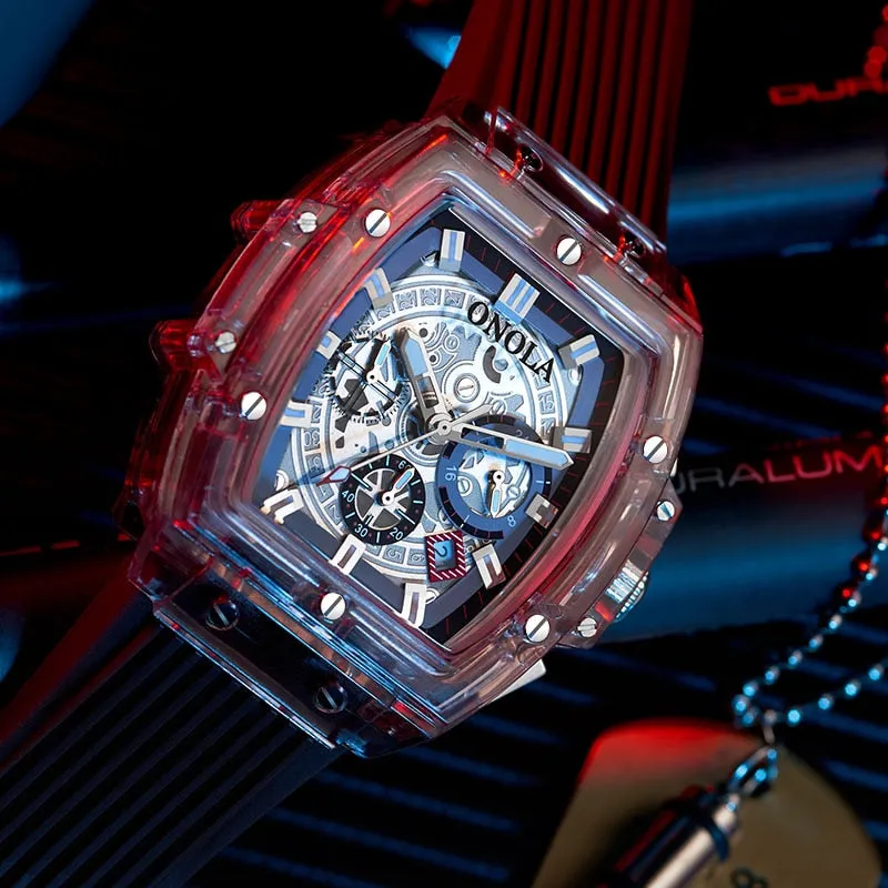 Casual Sport Luminous Chronograph Silicone Wrist Men Watch