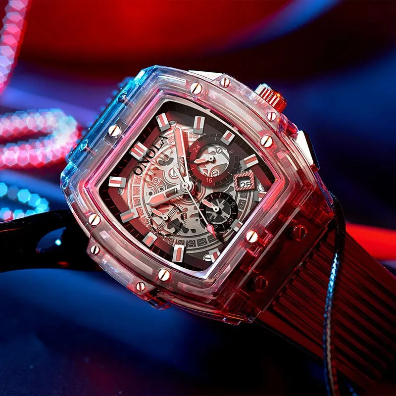 Casual Sport Luminous Chronograph Silicone Wrist Men Watch
