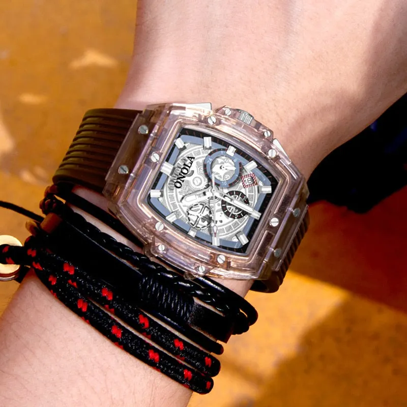 Casual Sport Luminous Chronograph Silicone Wrist Men Watch