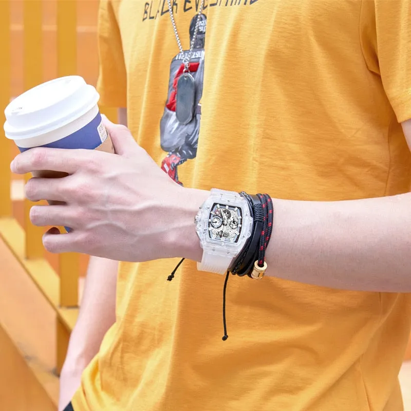 Casual Sport Luminous Chronograph Silicone Wrist Men Watch
