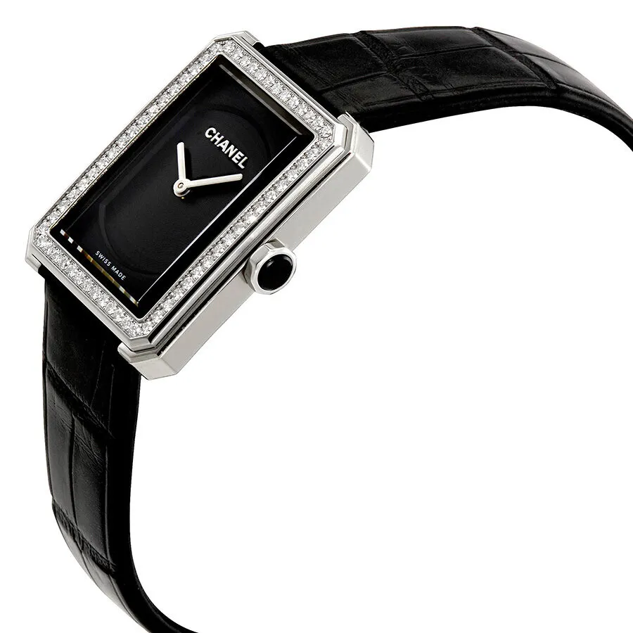 Chanel Boy-Friend Black Guilloche Dial Ladies Watch H4883