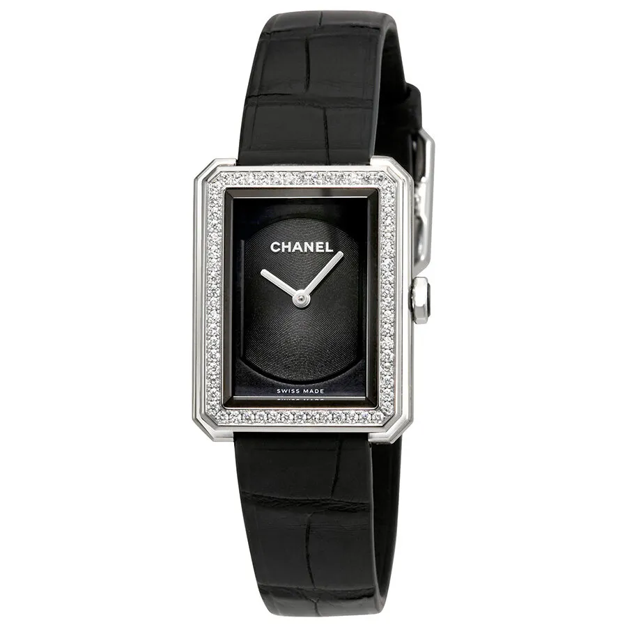 Chanel Boy-Friend Black Guilloche Dial Ladies Watch H4883