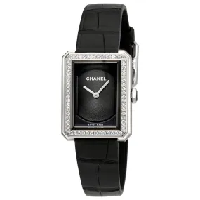 Chanel Boy-Friend Black Guilloche Dial Ladies Watch H4883