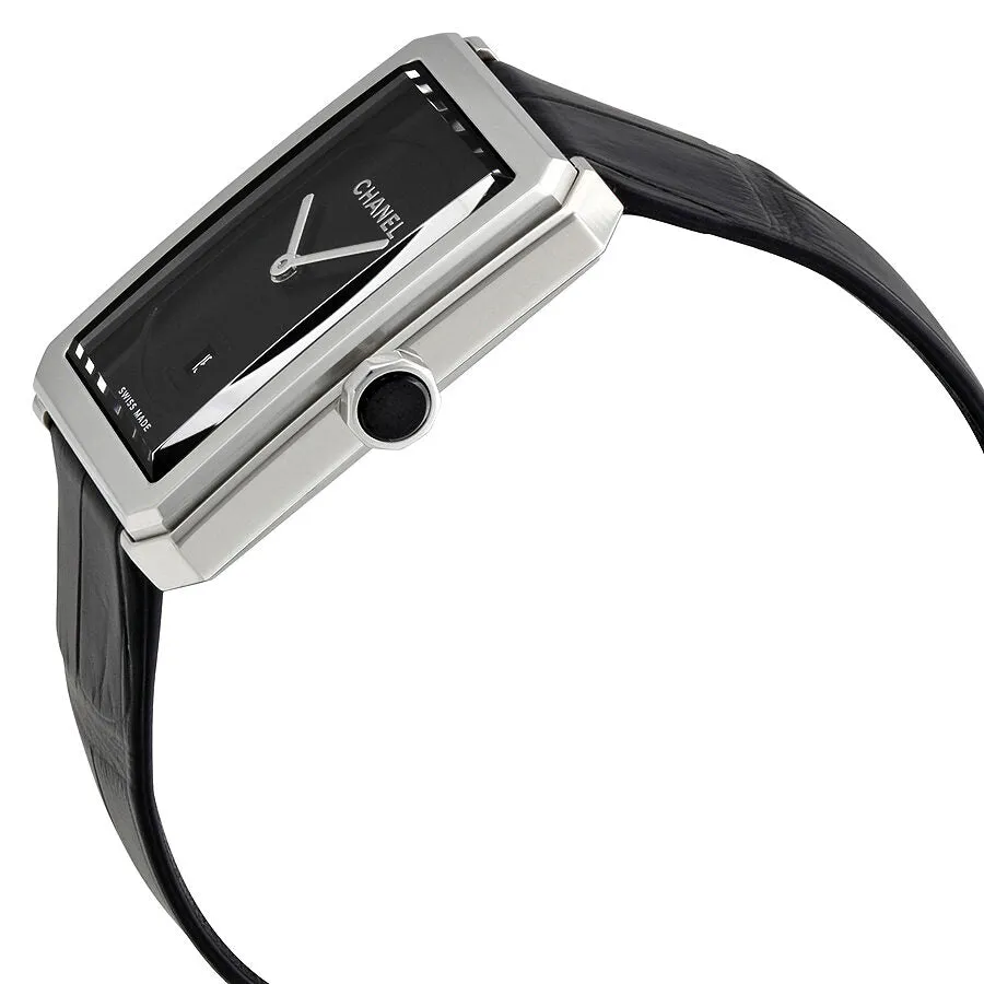 Chanel Boy-Friend Black Guilloche Dial Ladies Watch H4884