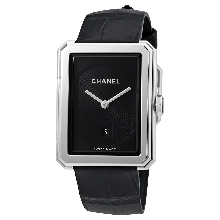 Chanel Boy-Friend Black Guilloche Dial Ladies Watch H4884