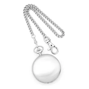 Charles Hubert Paris: White Skeleton Dial Chrome-Tone Brass Pocket Watch 3780-W