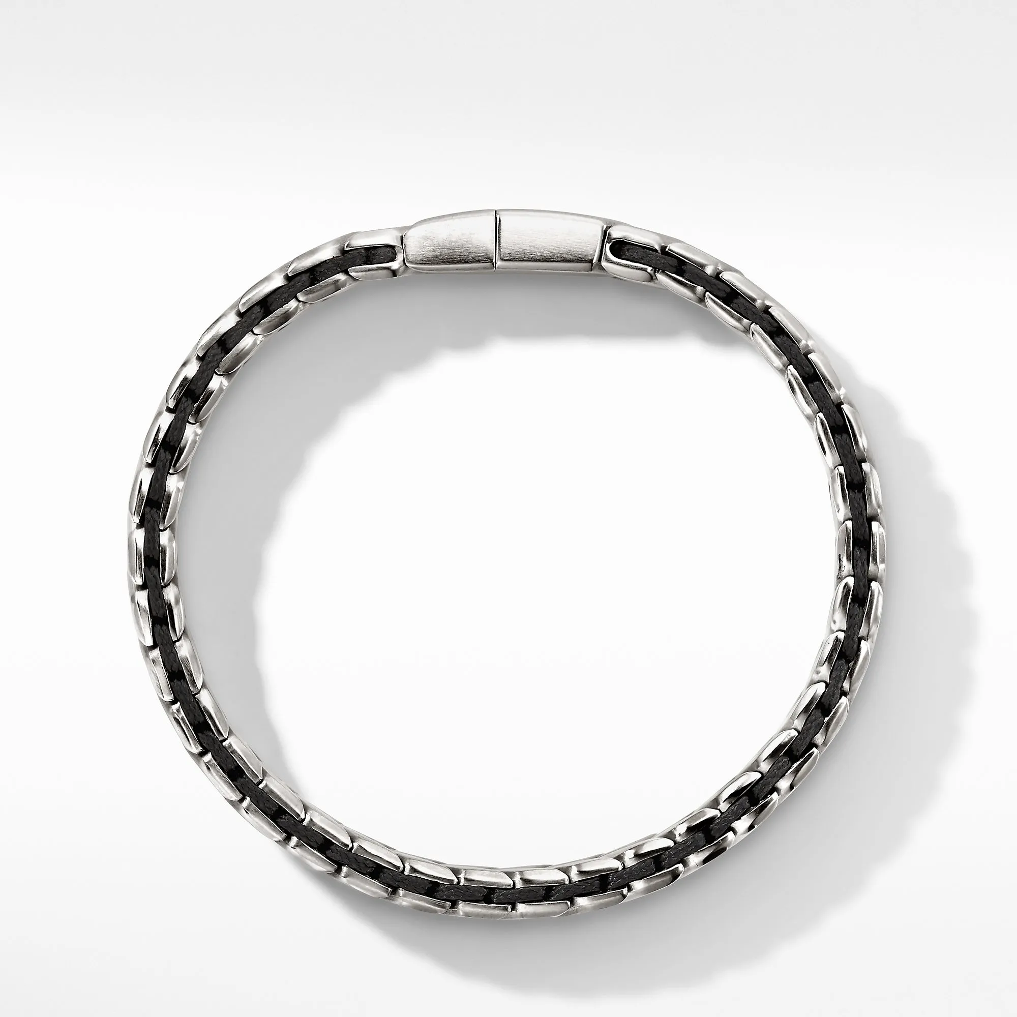 Chevron Woven Bracelet with Black Diamonds, Size Medium