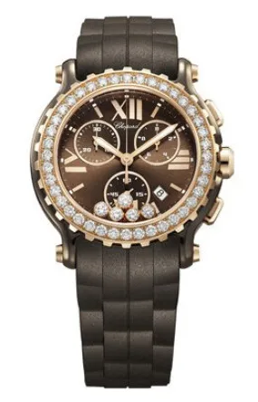 Chopard Happy Sport Chronograph Brown Dial Diamond Watch 288515-9004