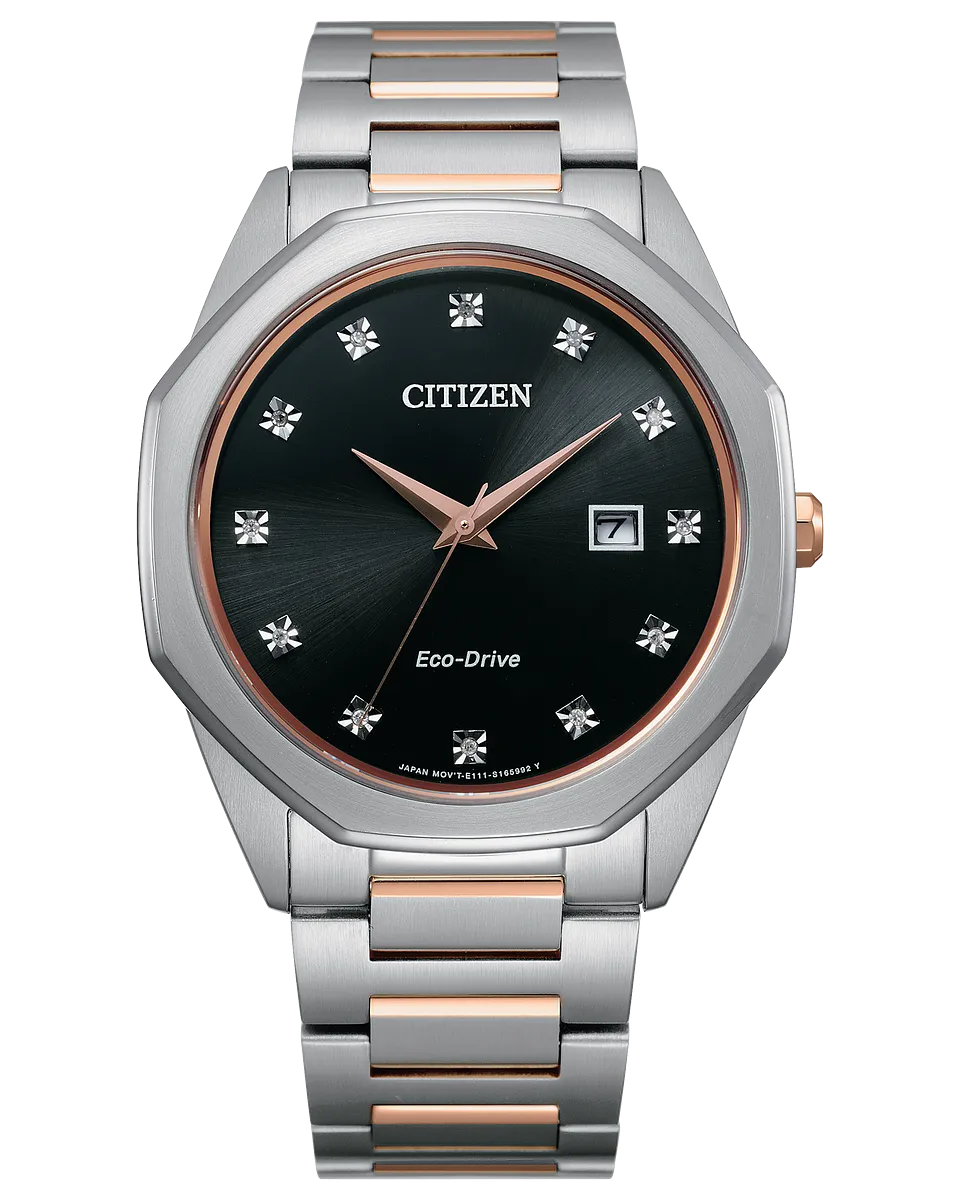 Citizen BM7496-56G Corso Diamond Eco-Drive 2 Tone Stainless Steel Strap Men Watches