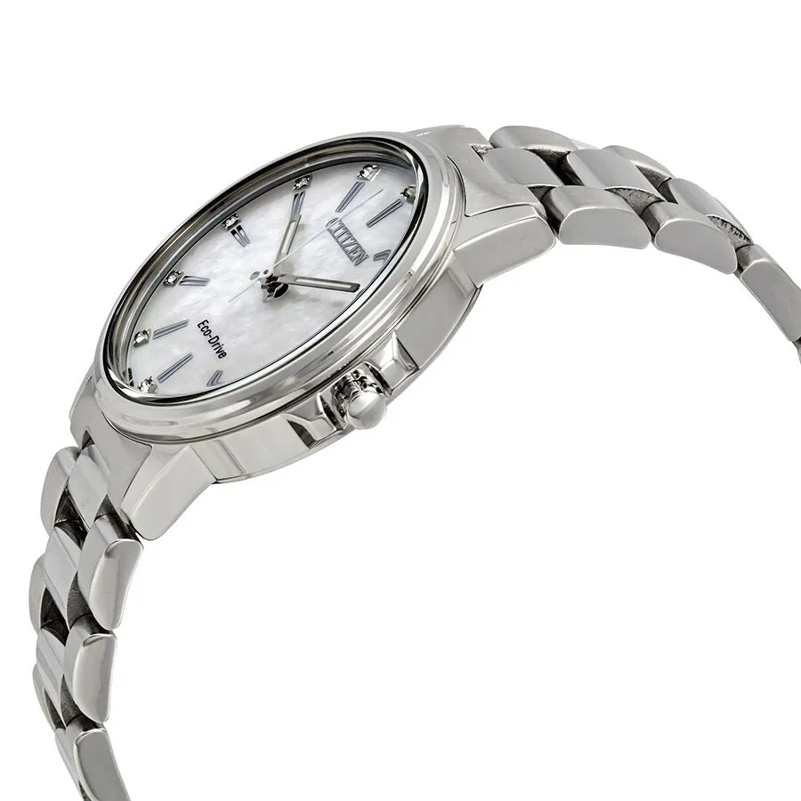 Citizen Chandler Eco-Drive Diamond White Mother of Pearl Dial Ladies Watch FE7030-57D