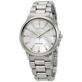 Citizen Chandler Eco-Drive Diamond White Mother of Pearl Dial Ladies Watch FE7030-57D