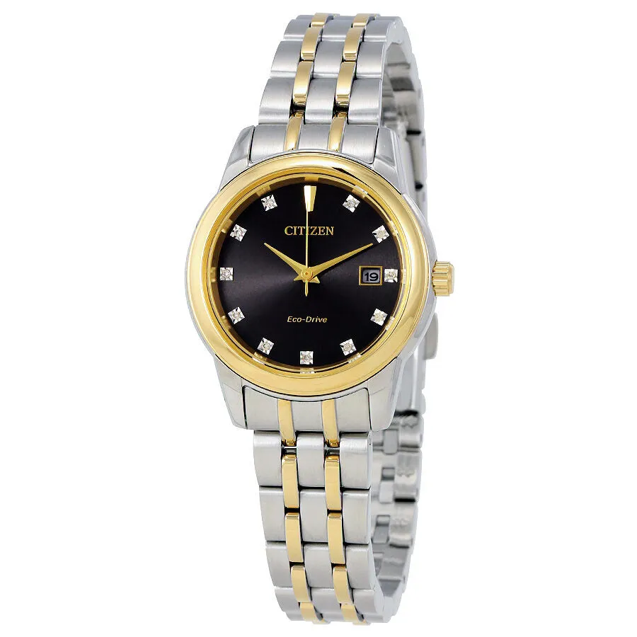 Citizen Diamond Black Dial Ladies Watch EW2394-59E