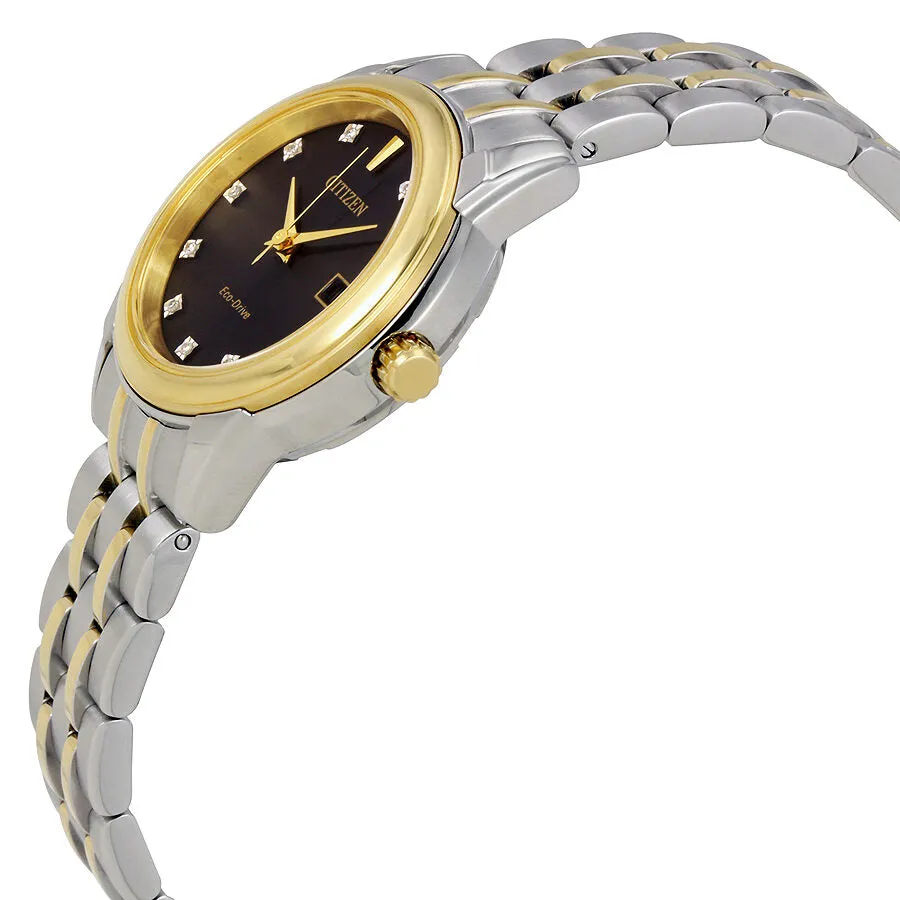 Citizen Diamond Black Dial Ladies Watch EW2394-59E