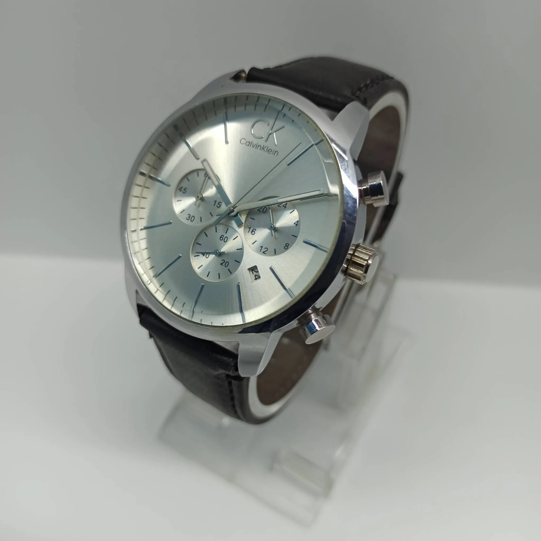 CK - High Quality - Chrono graph - Silver/White - Stainless Steel Dial - 43mm - Men's Watch