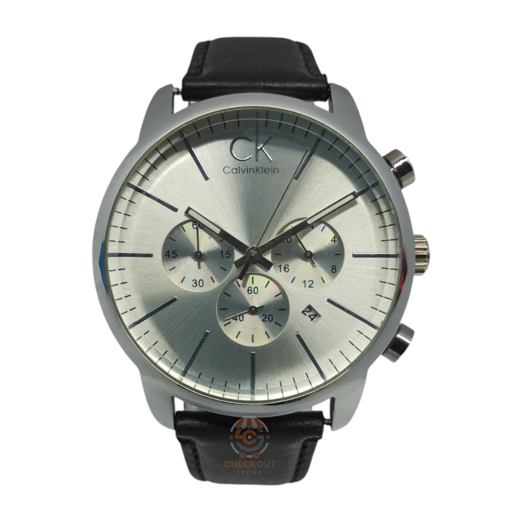 CK - High Quality - Chrono graph - Silver/White - Stainless Steel Dial - 43mm - Men's Watch