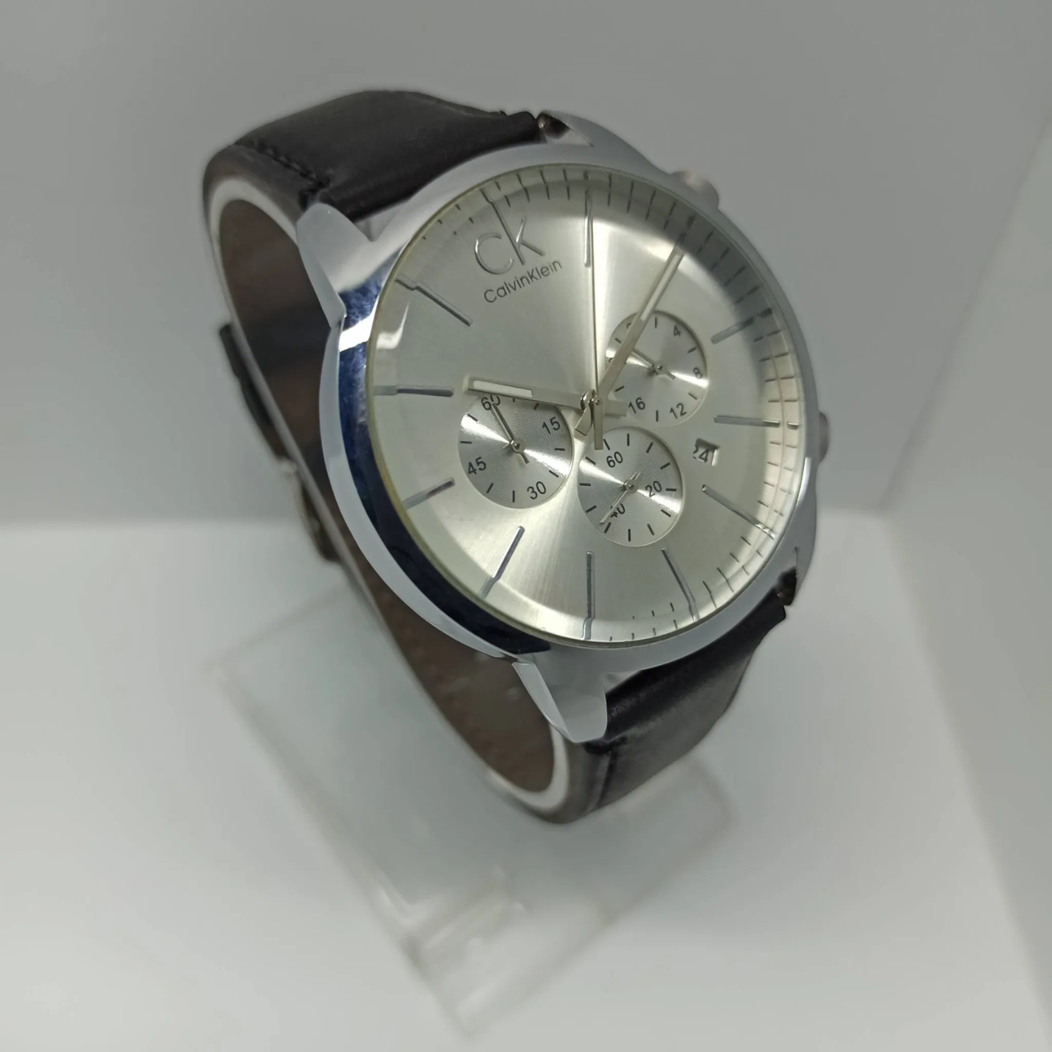 CK - High Quality - Chrono graph - Silver/White - Stainless Steel Dial - 43mm - Men's Watch