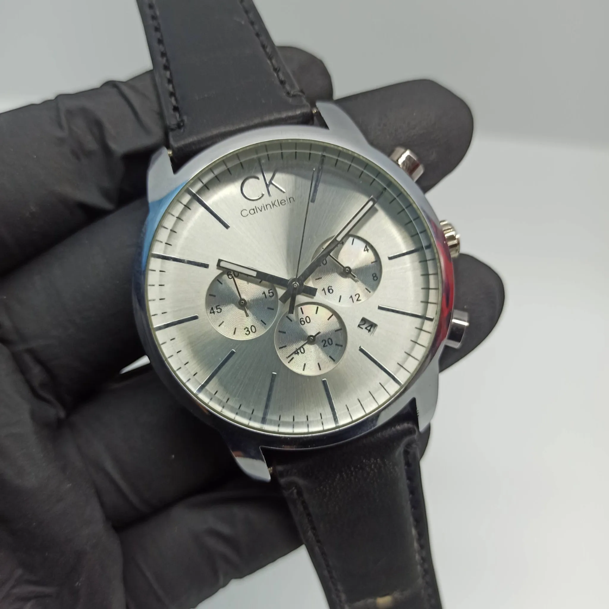 CK - High Quality - Chrono graph - Silver/White - Stainless Steel Dial - 43mm - Men's Watch