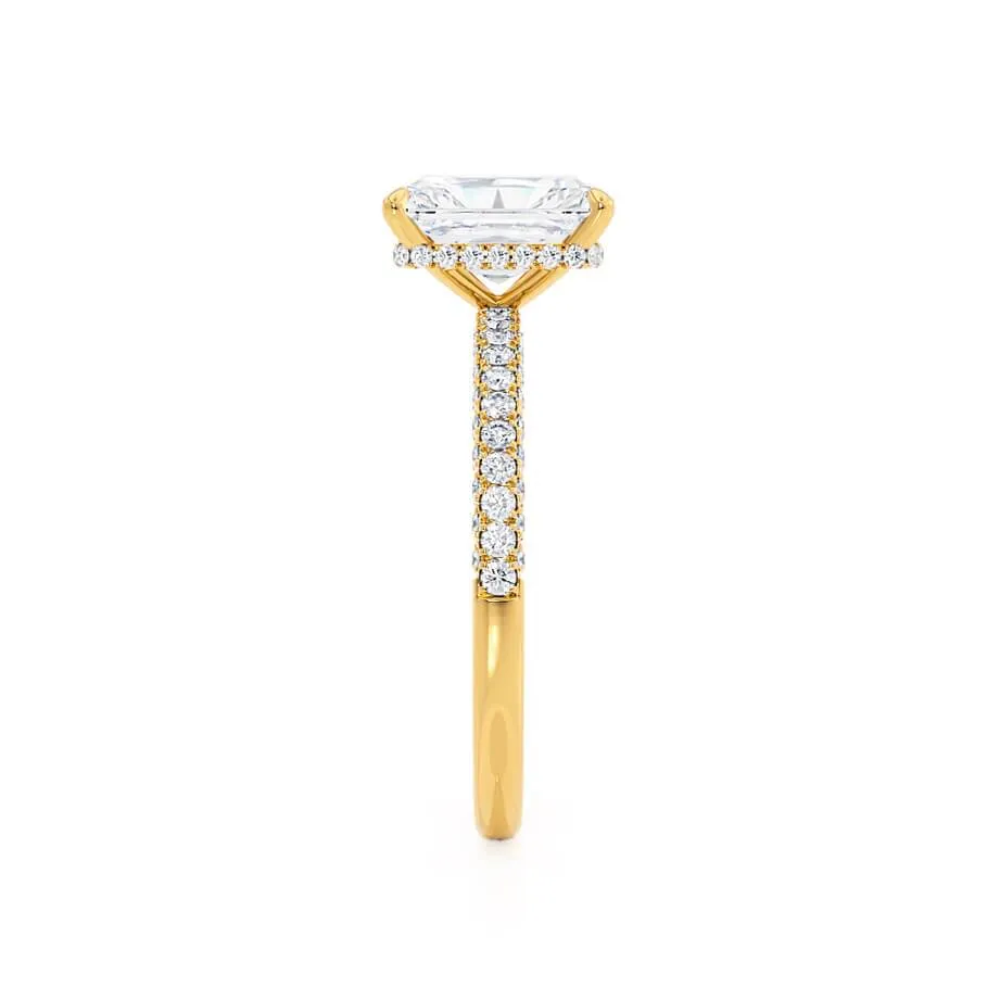 COCO - Radiant Lab Diamond 18k Yellow Gold Petite Triple Pavé Hidden Halo