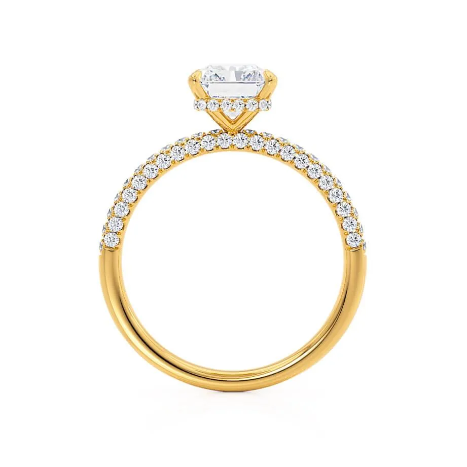 COCO - Radiant Lab Diamond 18k Yellow Gold Petite Triple Pavé Hidden Halo