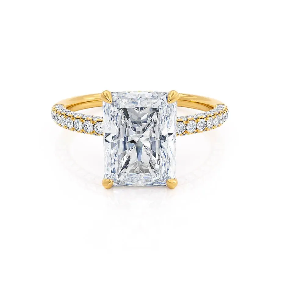 COCO - Radiant Lab Diamond 18k Yellow Gold Petite Triple Pavé Hidden Halo