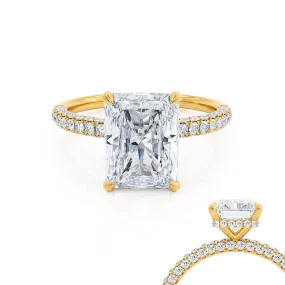 COCO - Radiant Lab Diamond 18k Yellow Gold Petite Triple Pavé Hidden Halo