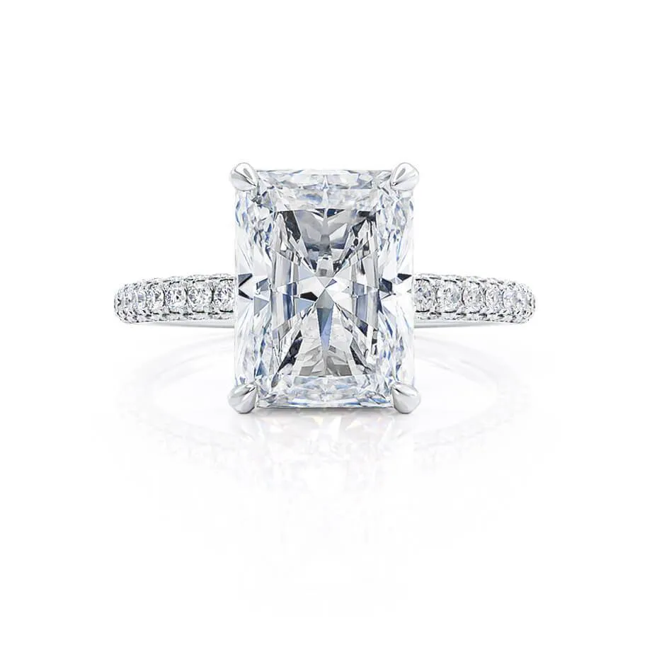 COCO - Radiant Lab Diamond Platinum Petite Triple Pavé Hidden Halo
