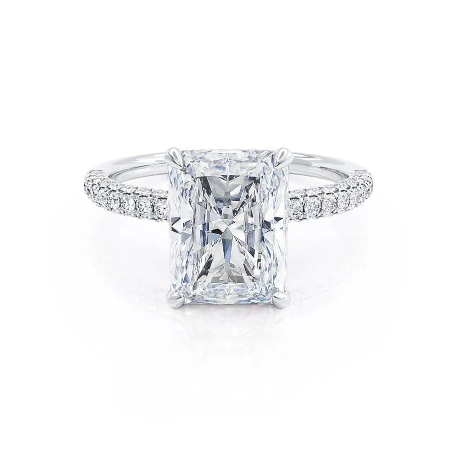 COCO - Radiant Lab Diamond Platinum Petite Triple Pavé Hidden Halo