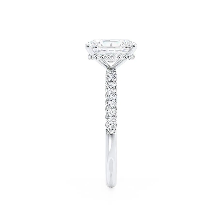 COCO - Radiant Lab Diamond Platinum Petite Triple Pavé Hidden Halo