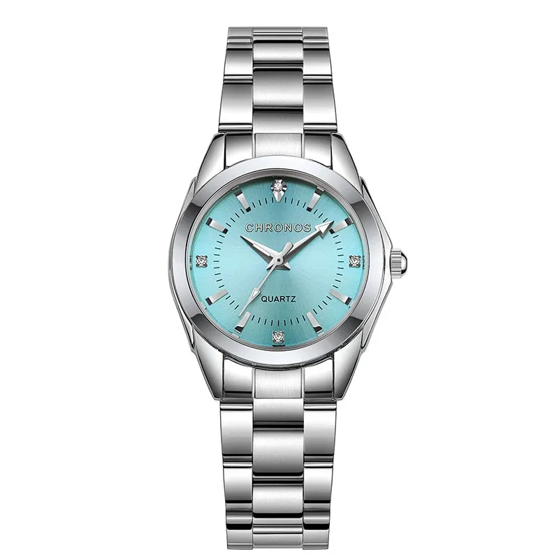 Colored Luxury Ladies Movement Stainless Steel Watch