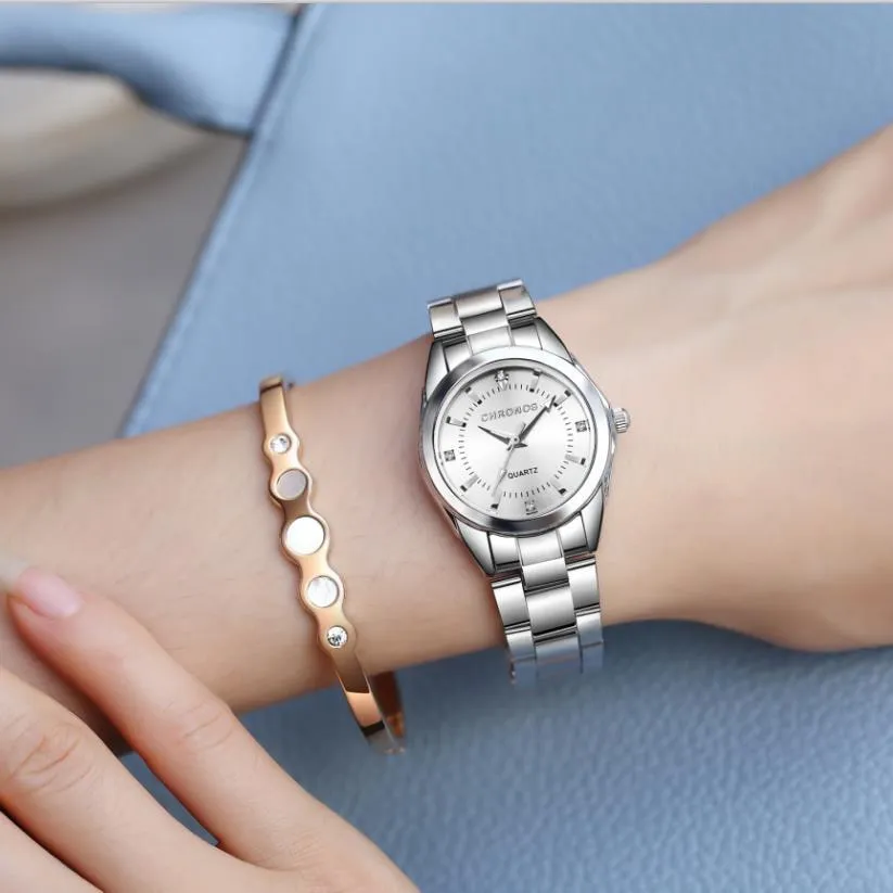 Colored Luxury Ladies Movement Stainless Steel Watch