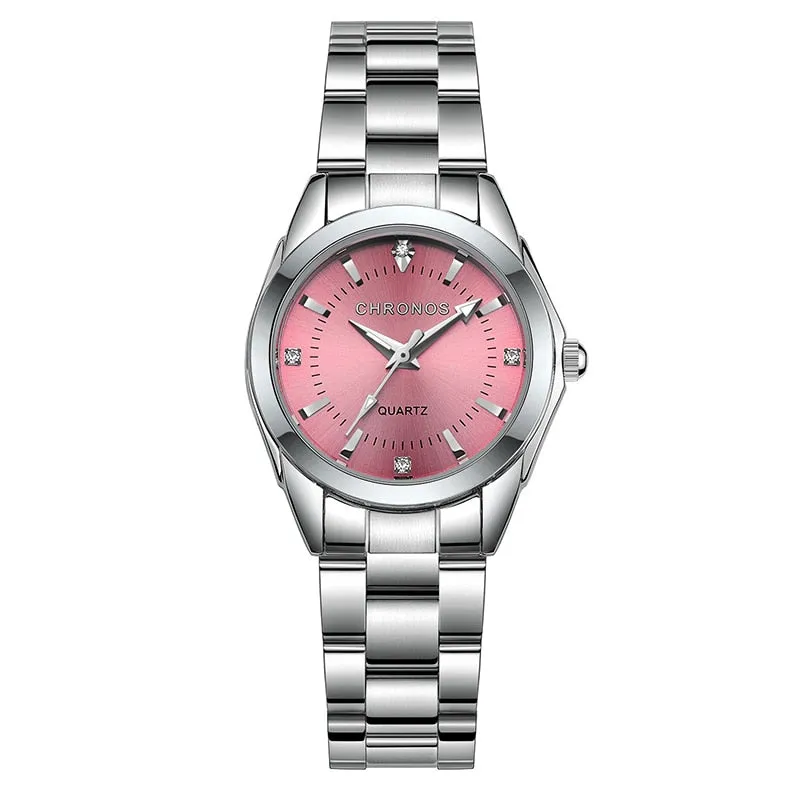 Colored Luxury Ladies Movement Stainless Steel Watch