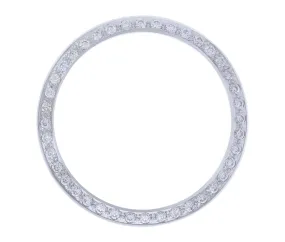 CREATED DIAMOND BEZEL FOR 34MM ROLEX TUDOR OYSTER PERPETUAL DATE 15200 15210 SIL