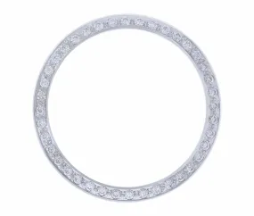 CREATED DIAMOND BEZEL FOR MEN 36MM ROLEX DATEJUST 1601 1603 16013 16014 WHITE GP
