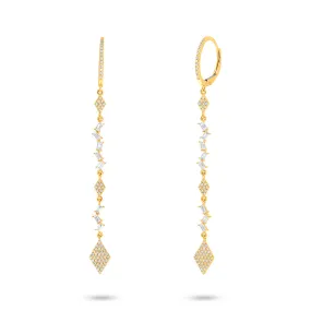 Diamond Baguette Drop Earrings