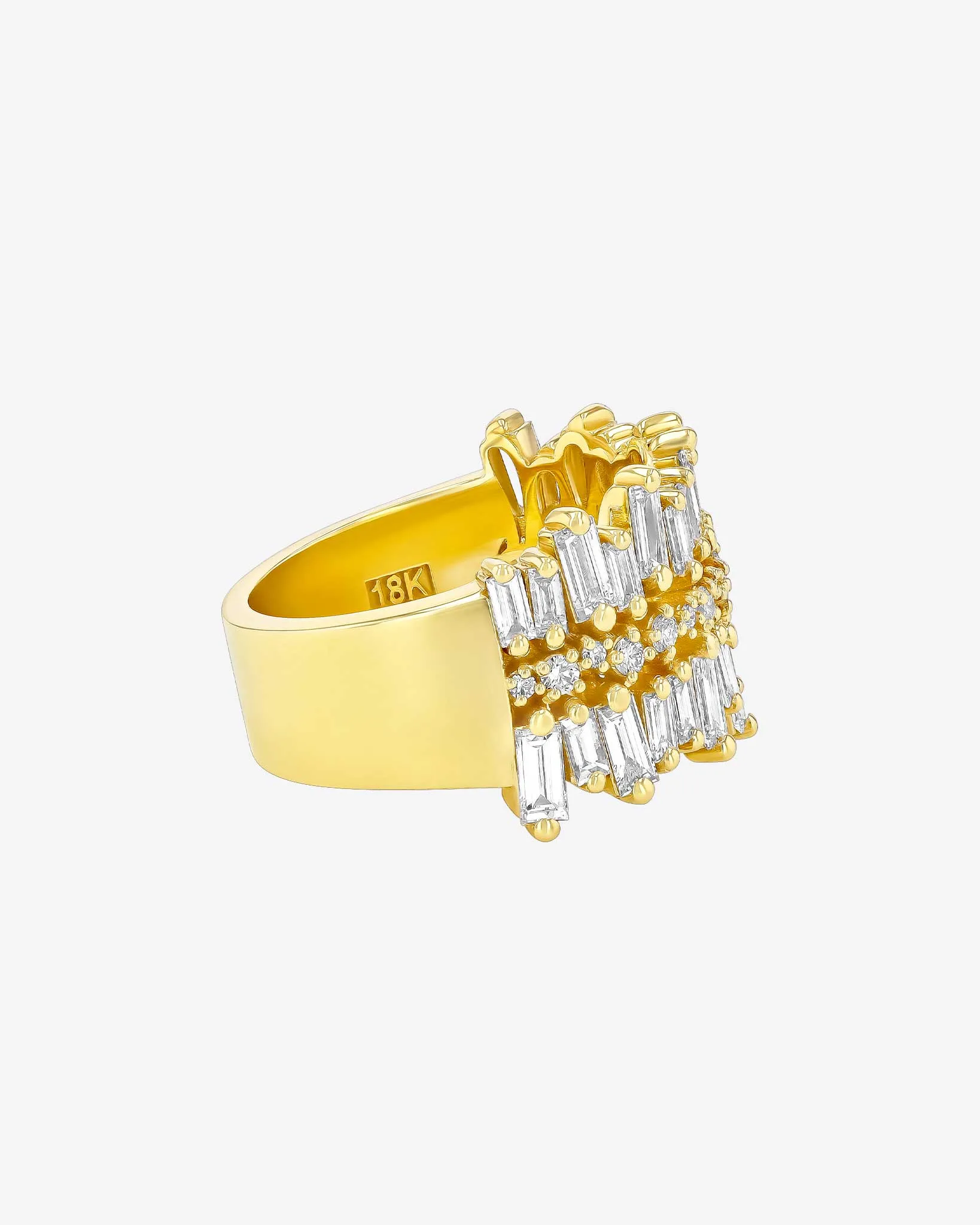 Double Short Stack Diamond Half Band