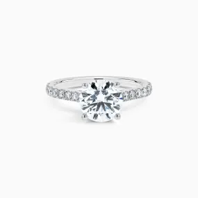 Elysian 2 ct. Lab Grown Diamond French Pavé Engagement Ring in 18K White Gold